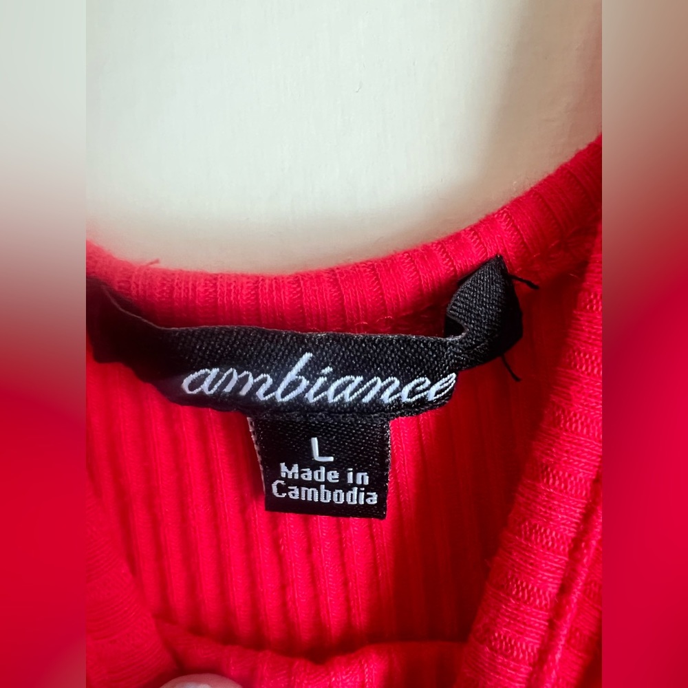 NWOT Red Ribbed Dress - Picture 5 of 5